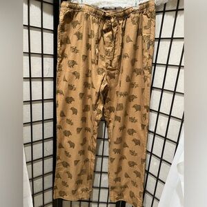 Eddie Bauer Men's T2XL Brown BEAR PRINT Sleepwear: SLEEP PANTS.